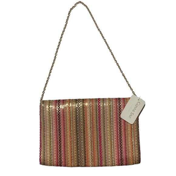 Gunne Sax Clutch Jessica McClintock Convertible Nora Shoulder Bag Multi Pink - Picture 2 of 16